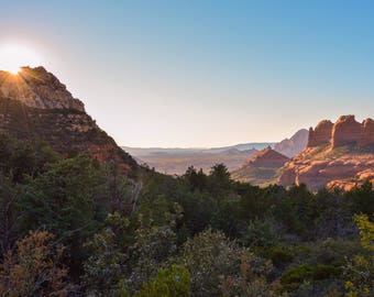 Sedona, Southwest, Red Rock, Sunlight, Arizona, Landscape Photography, Digital Download