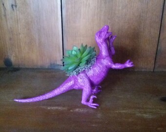 Faux Succulent Dinosaur Planter