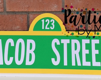 Seasame street Sign,Personalized sesame street sign, Sesame street party, Elmo Birthday, Sesame street