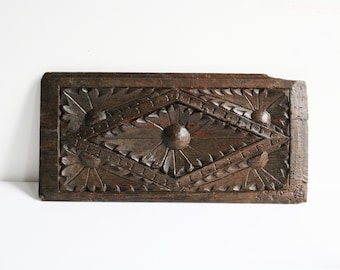 16th century French carved wood panel, antique hand carved oak antique home decor, architectural salvage
