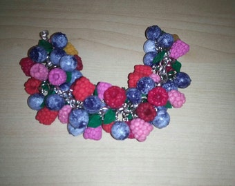 berry bracelet made of polymer clay