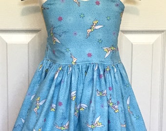 Tinkerbell Peekaboo Tie Back Dress (12-18 months, 2T, 3T, 4T, 5, 6)