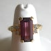 Ring Amethyst Purple Stone Rhinestone Birthstone Avon Vintage 1980's