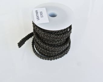 50cm round 10mm Brown braided leather