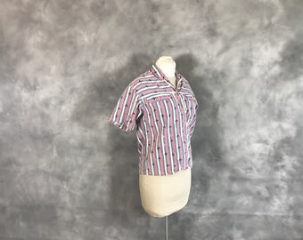 Vintage 80's Pink Button Down Blouse, Gitano, Size Medium