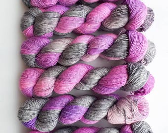Hand dyed Merino silk single yarn Superwash 100 g