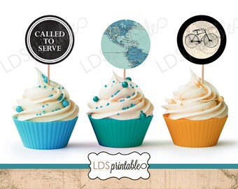 LDS Missionary Called to Serve Missionary Cupcake Toppers
