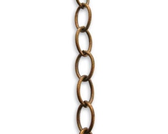 Free US Shipping brass vintaj chain 5.5mm x 8mm Fine Oval Chain 1 ft