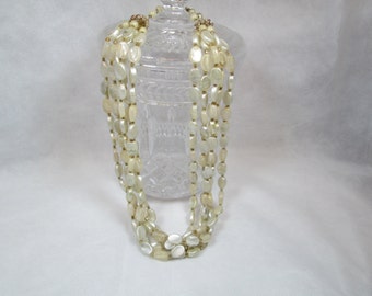 Vintage 1970s Bead Necklace Beach Style Marked Hong Kong