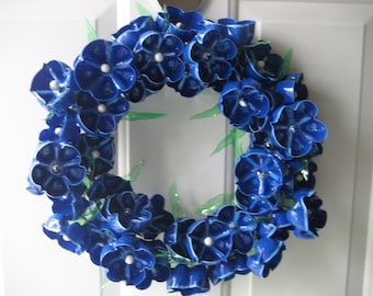 Blue Danube unique wreath made from recycled plastic botles