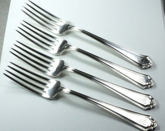 Vintage Alvin Sterling Silver Forks Hamilton Pattern Sterling Silver Alvin Forks Sterling Forks Sterling Silver Flatware Silver Dinner Forks