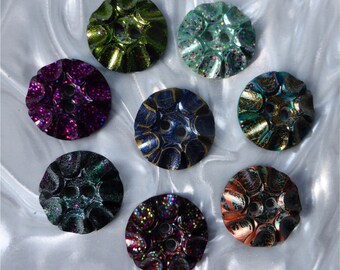 Handmade Resin Sewing Buttons - 8 different unusual buttons (set med a_0118)