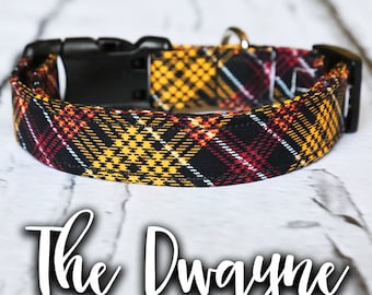 Dog Collar- Trendy Dog Collar, Boy Dog Collar, Buckle Dog Collar, Modern Dog Collar, Manly, Plaid Dog Collar, Dog Collar Plaid, "The Dwayne"