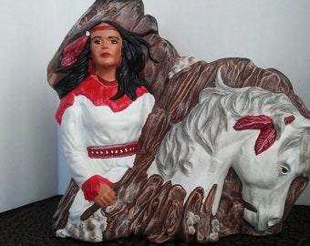 Indian Maiden on White horse