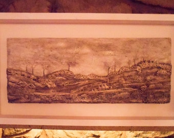 Original Vintage Lace Mixed Media Art - "Along The Fell"