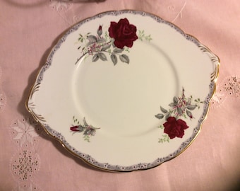 Vintage Royal Stafford Roses to Remember Cake Plate
