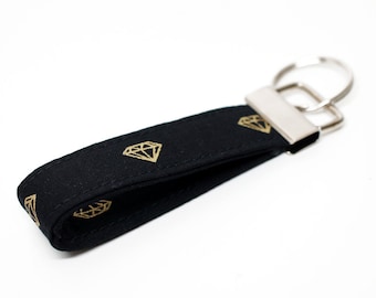 Diamond Key Chain / Key Fob / Wristlet - Choose the lenght