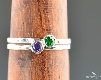 Grab 2 Mothers Rings, Silver Ring, Birthstone Mothers Ring, Mothers Ring, Mommy Rings, Mothers Jewelry, Gift for Mom, Stackable, Stacking
