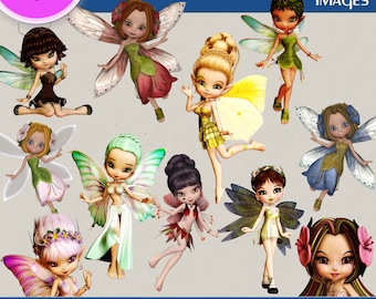 FAIRY BLOSSOMS clipart png images, Digital Cliparts, Graphic, Stickers, Png file, Transparent Backgrounds, digital print, printable images