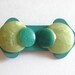 Green Celluloid Lucite Brooch Two-Tone Art Deco C-Clasp 1930's Vintage Free Shipping