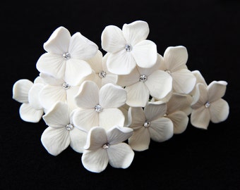 Bridal Hair Pins, SET OF 6 Hydrangea Flower Hair Pins, Wedding Headpiece, Bridal Hair Accessory, Wedding Hair Pins, Hair Fascinator, Hairpin