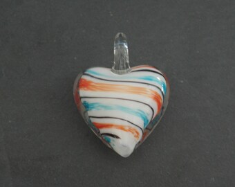 Murano Lampwork Glass heart pendant