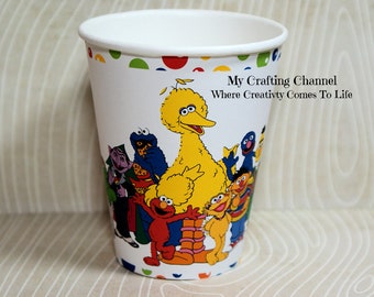 Set of 12 Sesame Street Birthday Party Cups,Sesame Street,Party Birthday Cups,Party,Birthday,Cups