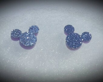 Disney inspired lavender laser cut glitter mickey earrings