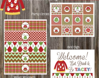 INSTANT DOWNLOAD - Ugly Christmas Sweater Party Printables