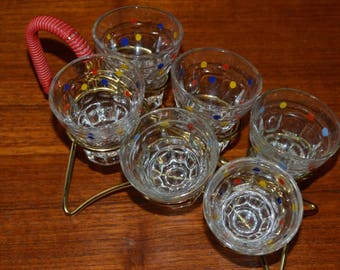 Vintage Glassset 50s Rockabilly