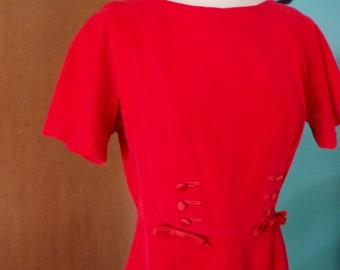 Cupid's Beau - Early 60's Buttons and Bows VELVETEEN Wiggle Dress