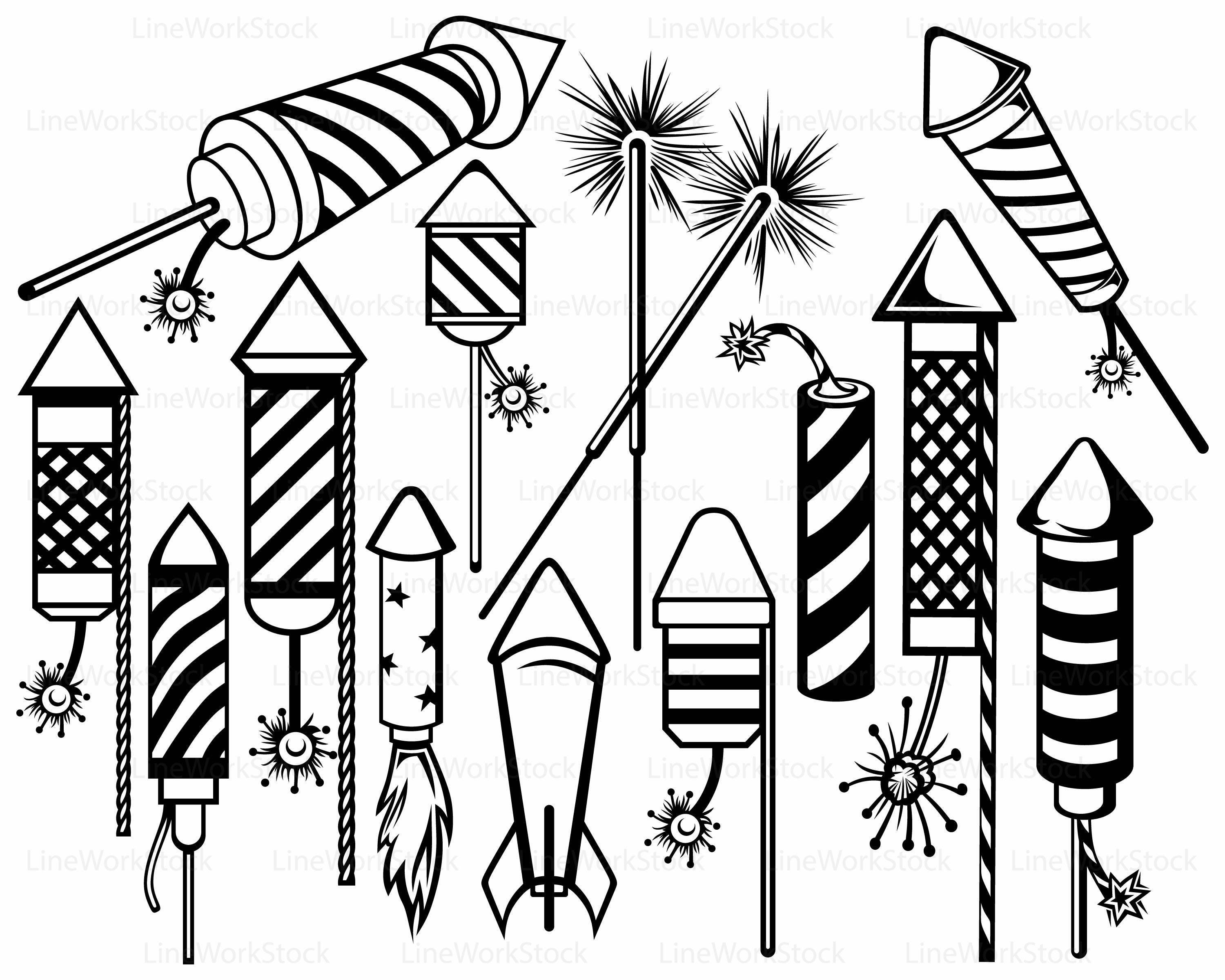 Download Fireworks svg/rocket clipart/fireworks svg/silhouette ...