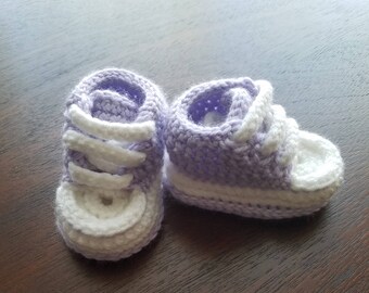 Purple High Top Baby Booties