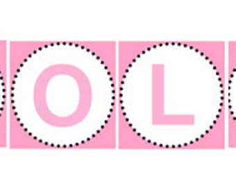PINK LADYBUG Banner, Printable File