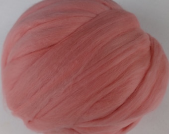 Roving, Merino Wool Roving, Wool Roving, Wool, Roving, Merino Roving, Felting Wool, Spinning Wool - Salmon - 8oz
