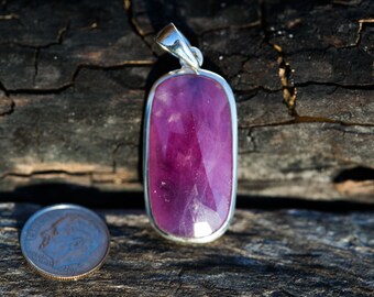 Ruby pendant - Natural Ruby Sterling Silver - Ruby Pendant - Ruby Jewelry - Ruby Necklace - July birthstone Sterling Silver