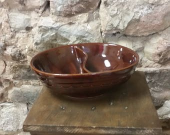 Vintage Mar Crest Stoneware Divided Bowl