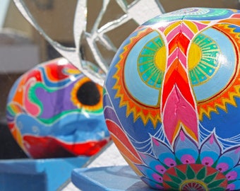 Ravalera Skull, Mexican Skull, Day of the Dead, Calavera, Painted Skull, Halloween, Handpainted Skull, Ceramic Skull, Handmade,Handpainted