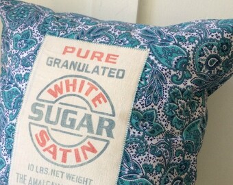 Sugar Sugar 5 Vintage Feed Sack Pillow Cover