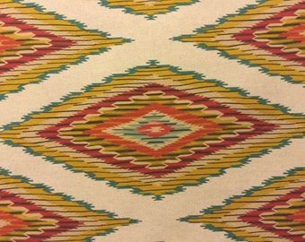 Linen Southwestern Fabric Navajo Blanket Design in Sand Colordaze Linen by Moda Fabrics 1 yard