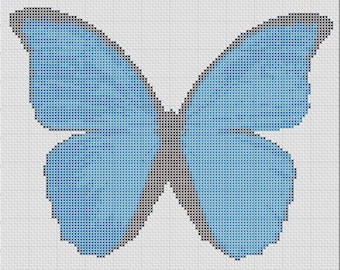 Blue Morpho Butterfly Cross Stitch Pattern Simple & Fun PDF