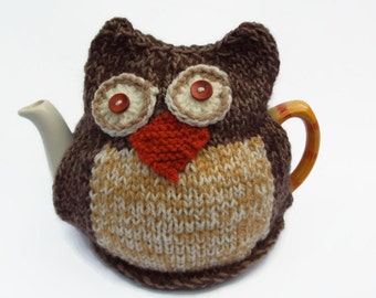 owl tea cozy hand knitted tea cosy
