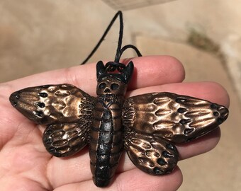 Polymer Clay Death's Head Moth