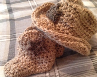 Crochet Cowboy hat and booties
