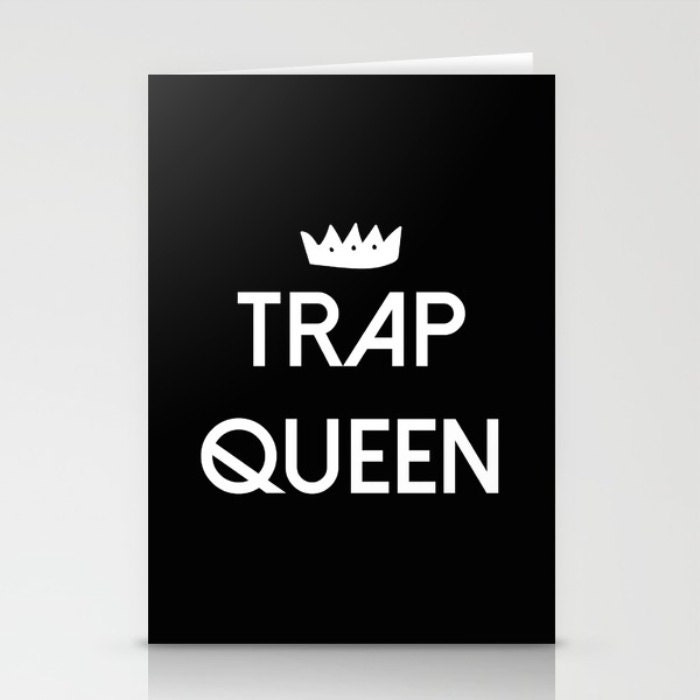 greeting card trap queen black white 5x7 folded stationery black and white greeting card
