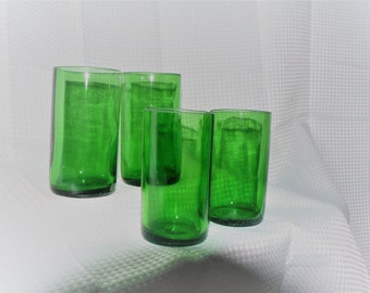 Recycled Green Beer Bottle Drinking Glasses