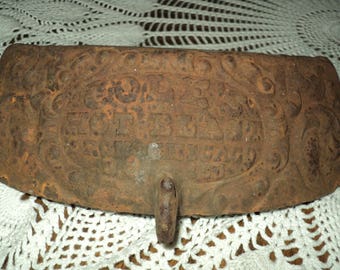 Vintage Cast Iron Wood Stove Ash Door--Rusty and Primitive With Maker Name --1898