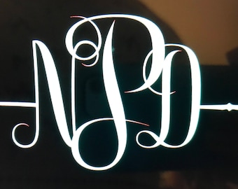 Personalized monogram car decal