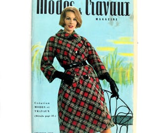 Modes & Travaux, Vintage French fashion magazine, 1961 winter fashion news