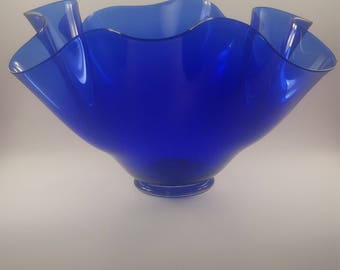 Cobalt Ruffle Bowl